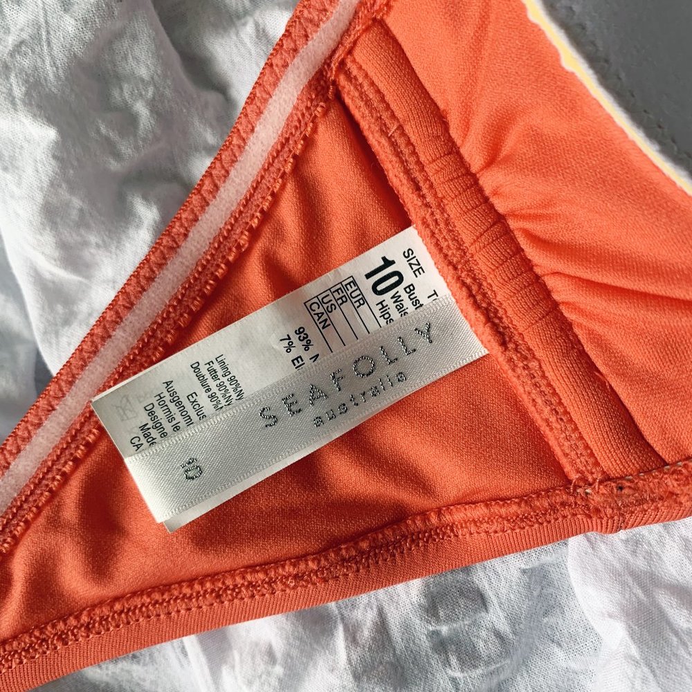 Seafolly S10 Twist Bandeau Coral Bra Bikini Top - Picture 7 of 8